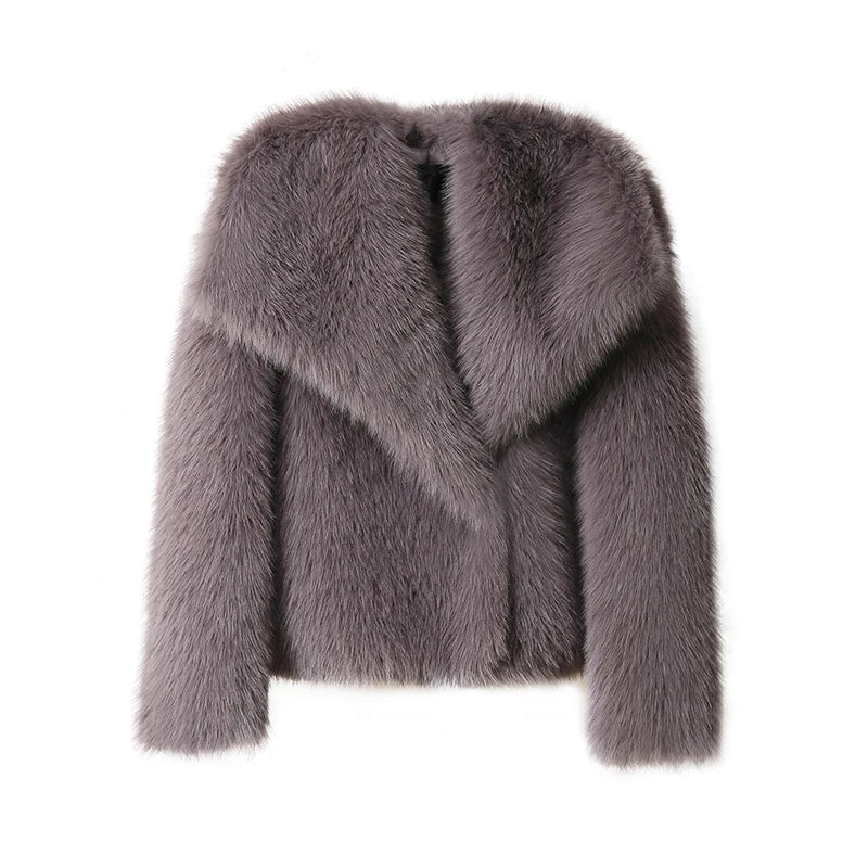 Fake Fox Fur Ins Short Big Collar Cool Fur Coat