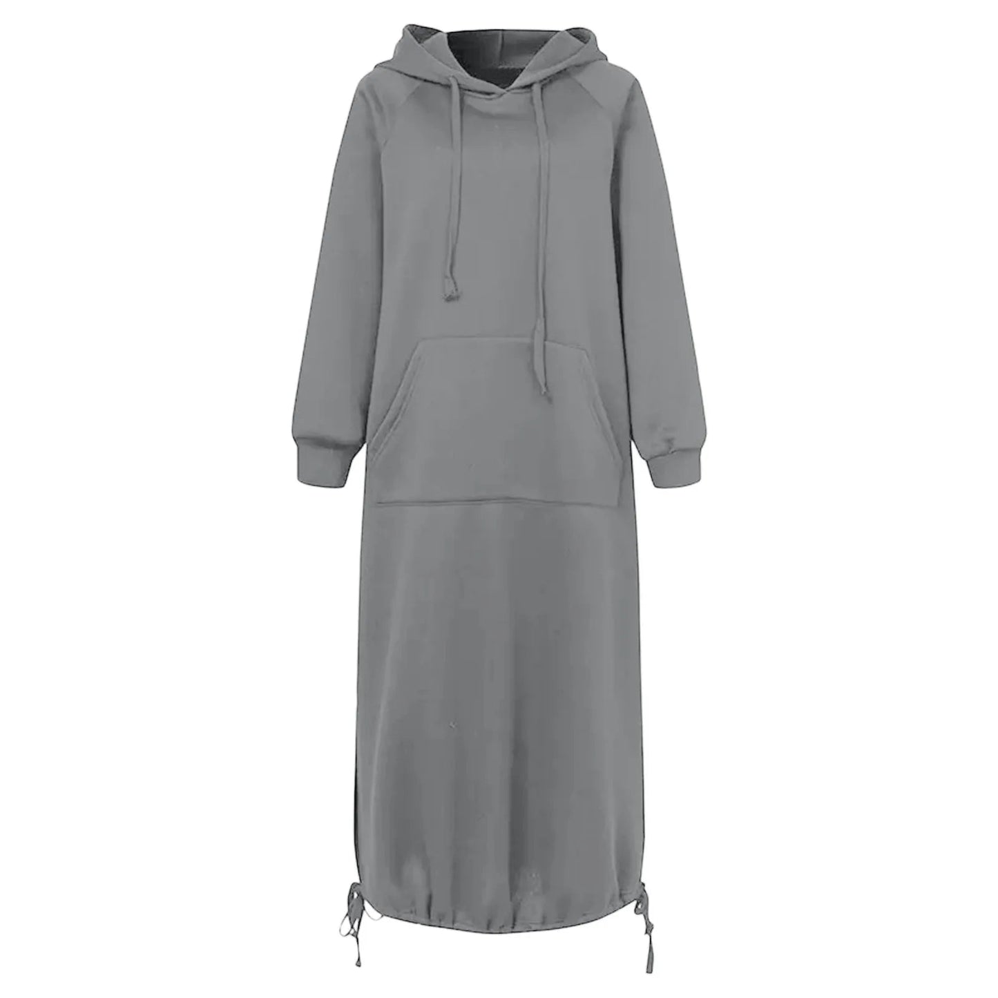 Split Hooded Large Pullover Autumn Pocket Warm Sweatshirt Hoodie Dress