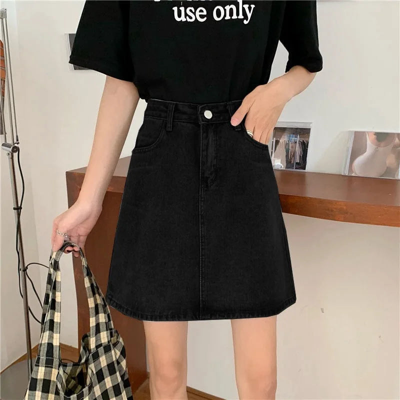 Denim High Waist Slim Retro Small Sheath Skirt