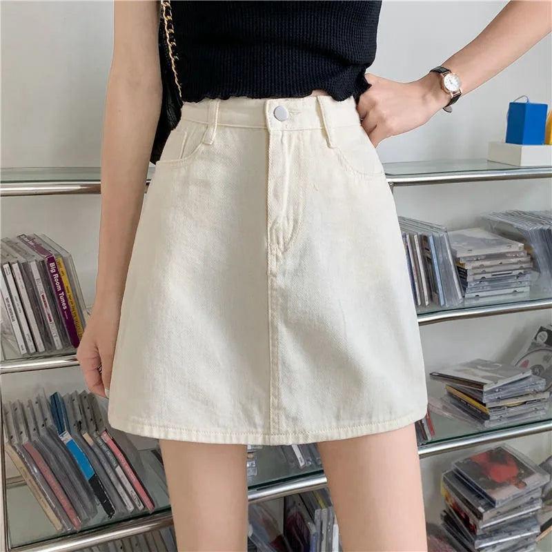 Denim High Waist Slim Retro Small Sheath Skirt