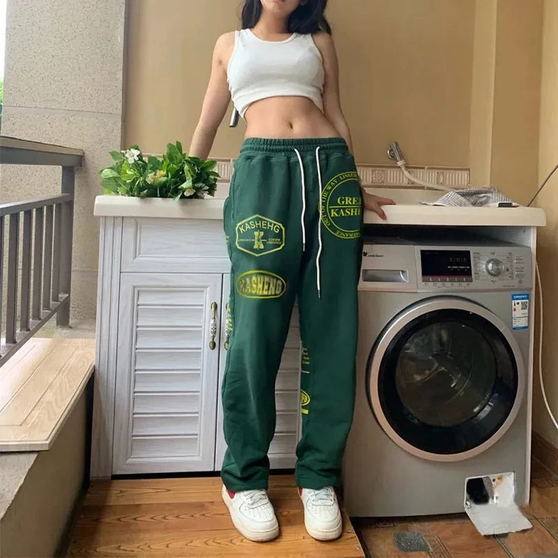 Korean Autumn Loose Wide Leg Sport Sweatpants