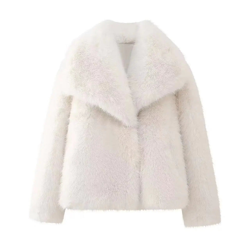 Faux Winter New Thick Warm Lapel Fluffy Coat