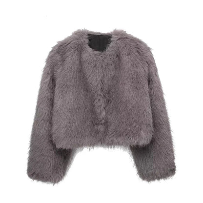 Faux Winter New Thick Warm Lapel Fluffy Coat