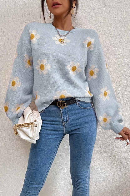 Embroidery Crew Neck Sweater