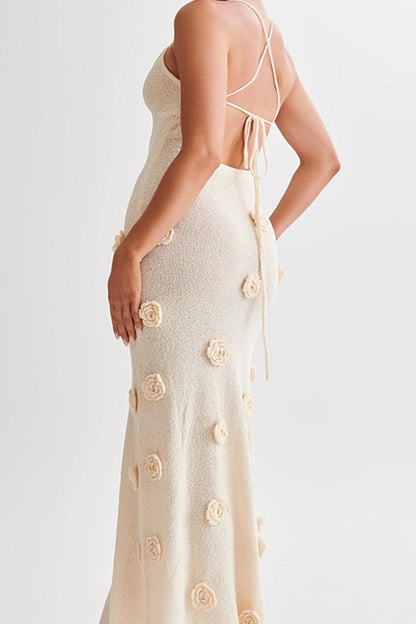 Jacquard Tie-back Knit Cami Dress