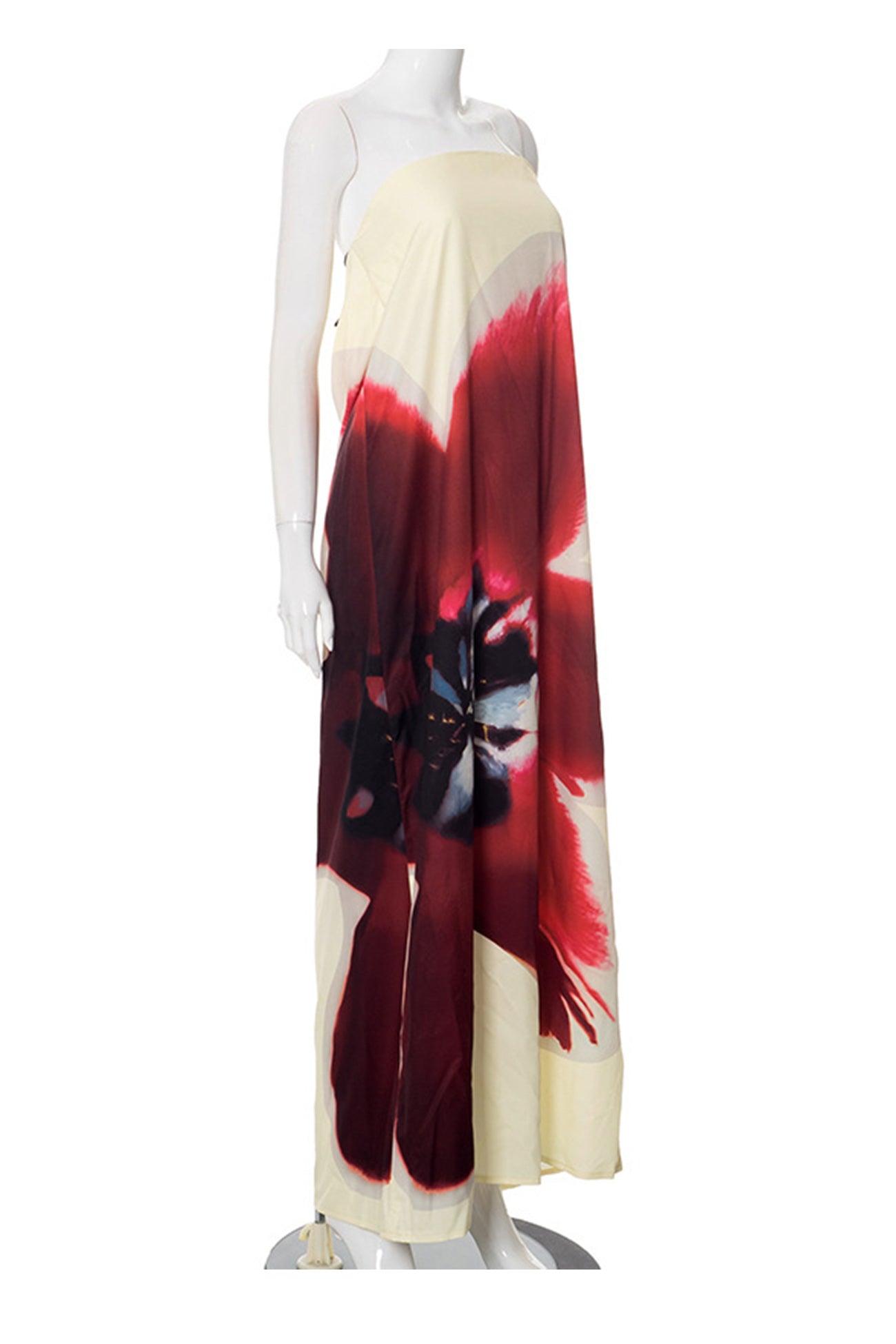 Print Backless Maxi Dress