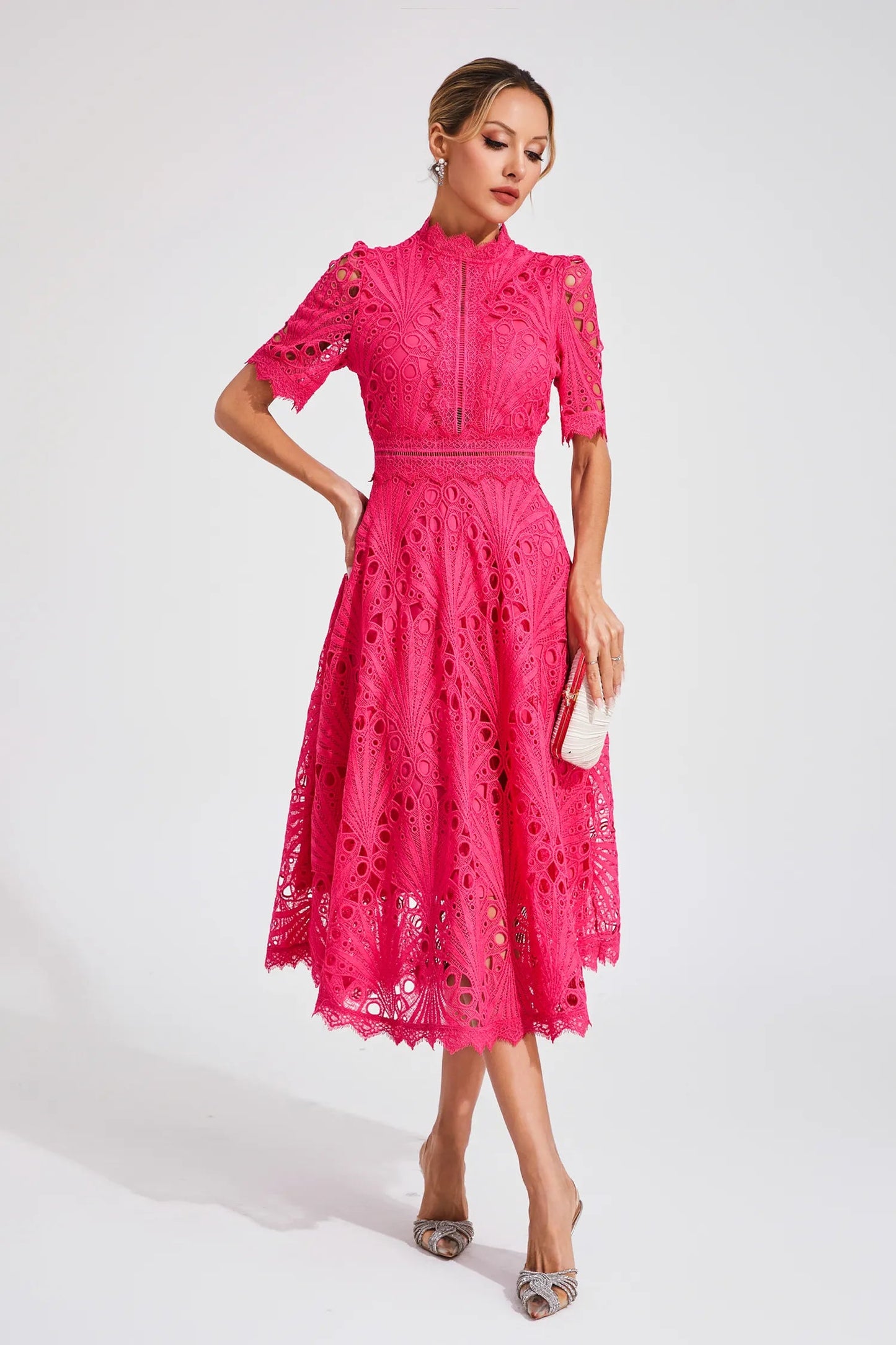 Hallie | Lace Midi Dress