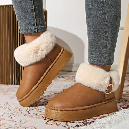 Furry Furry Shoes Newest Design Boots Winter Plush Warm Snow Boots Non-slip Thick Bottom Cotton Boot
