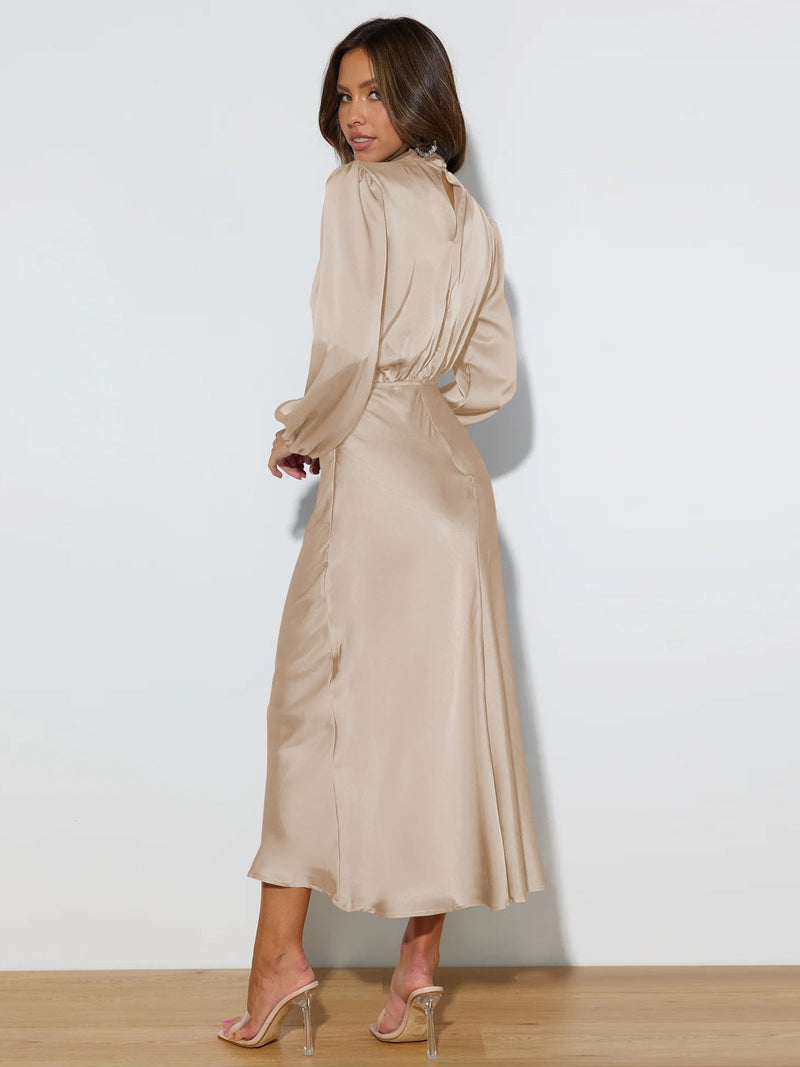 From the Source High Neck Bridal Maxi Dress - Champagne