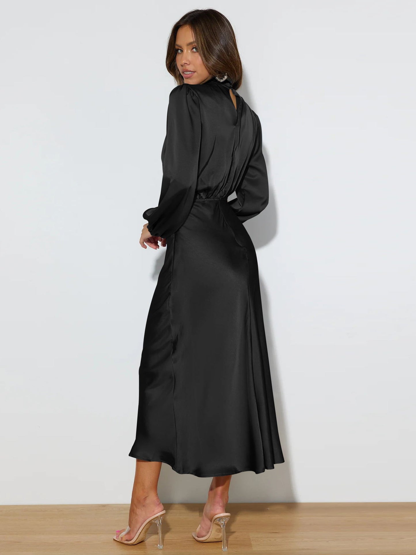 From the Source High Neck Bridal Maxi Dress - Black