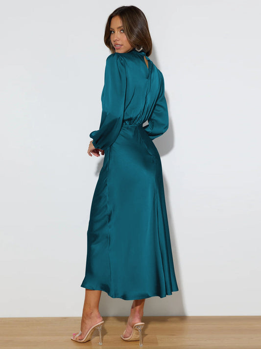 From the Source High Neck Bridal Maxi Dress - Teal
