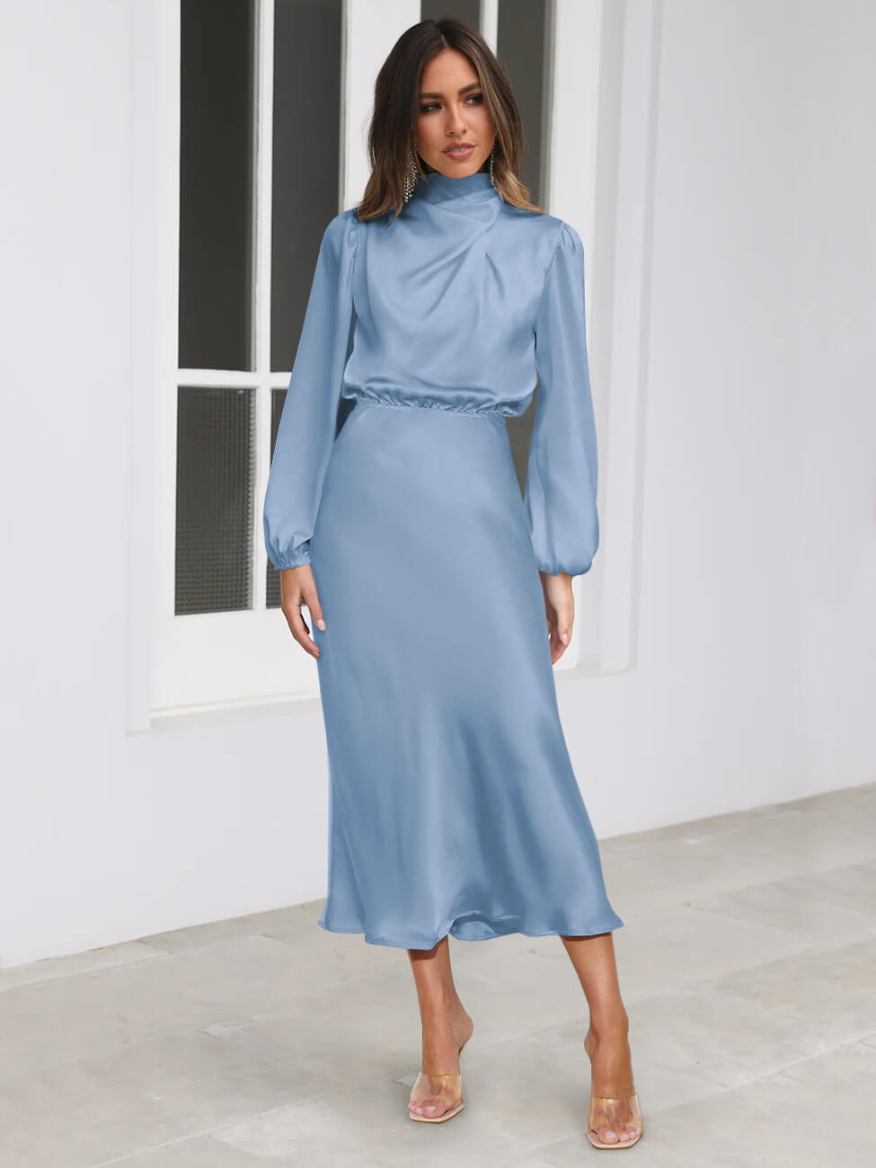 From the Source High Neck Bridal Maxi Dress - Blue