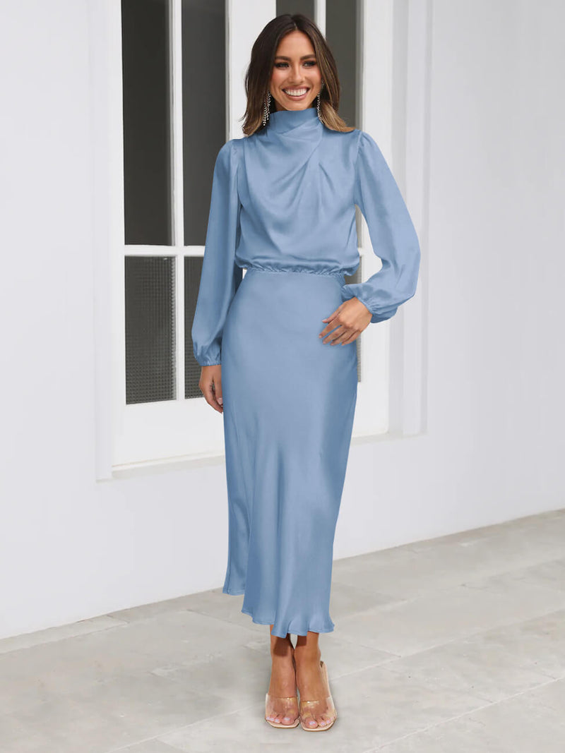 From the Source High Neck Bridal Maxi Dress - Blue