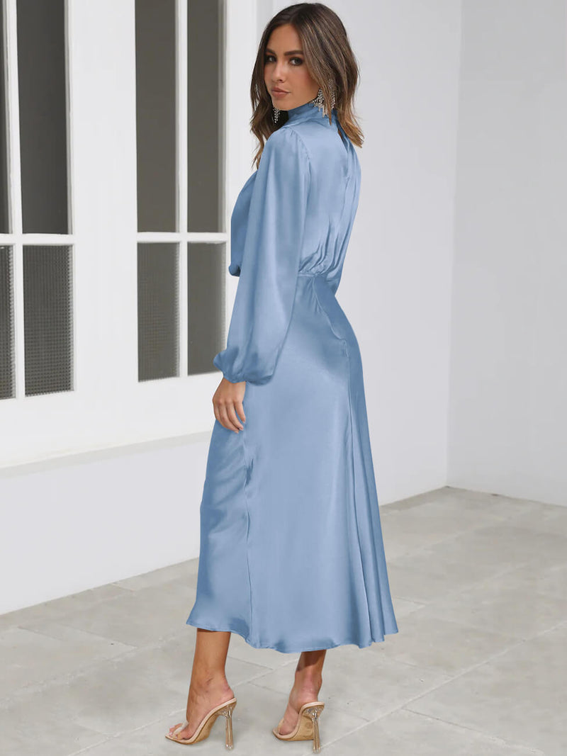 From the Source High Neck Bridal Maxi Dress - Blue