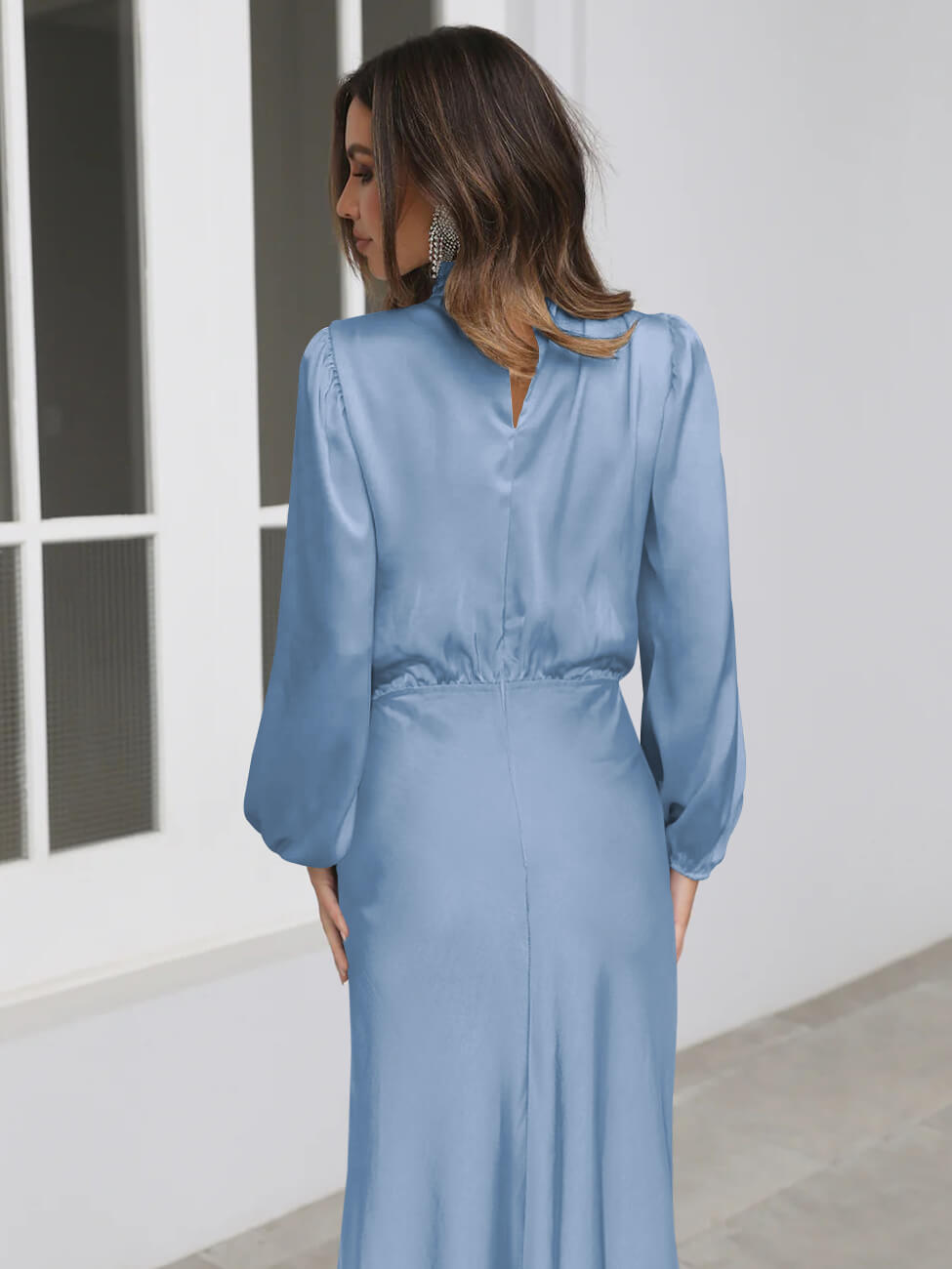 From the Source High Neck Bridal Maxi Dress - Blue