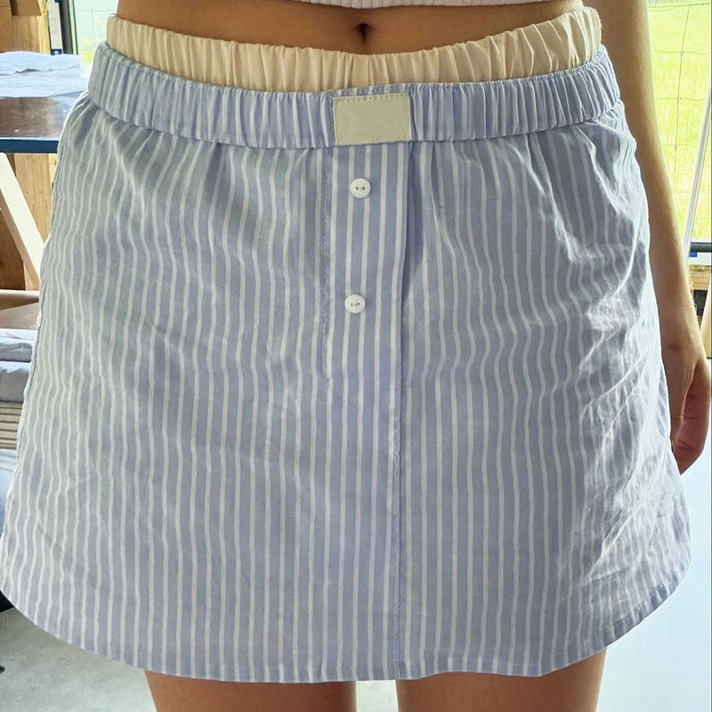 Plaid Gingham Low Rise Skirt