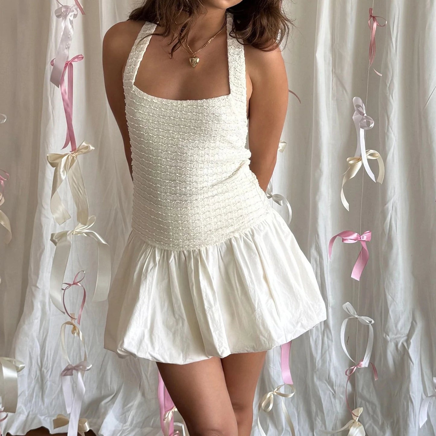 Elastic High Waist A-line Skirt
