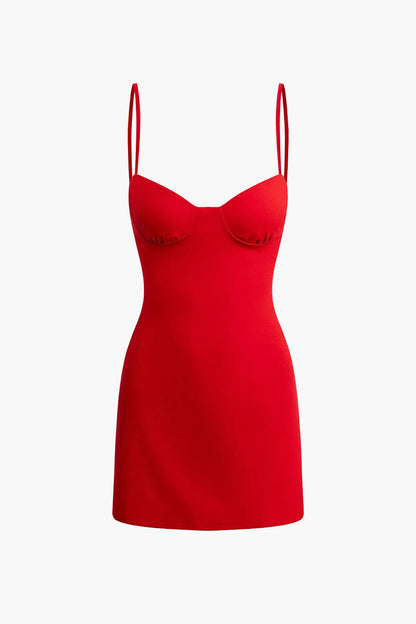 Gemma Red Bustier Slip Mini Dress