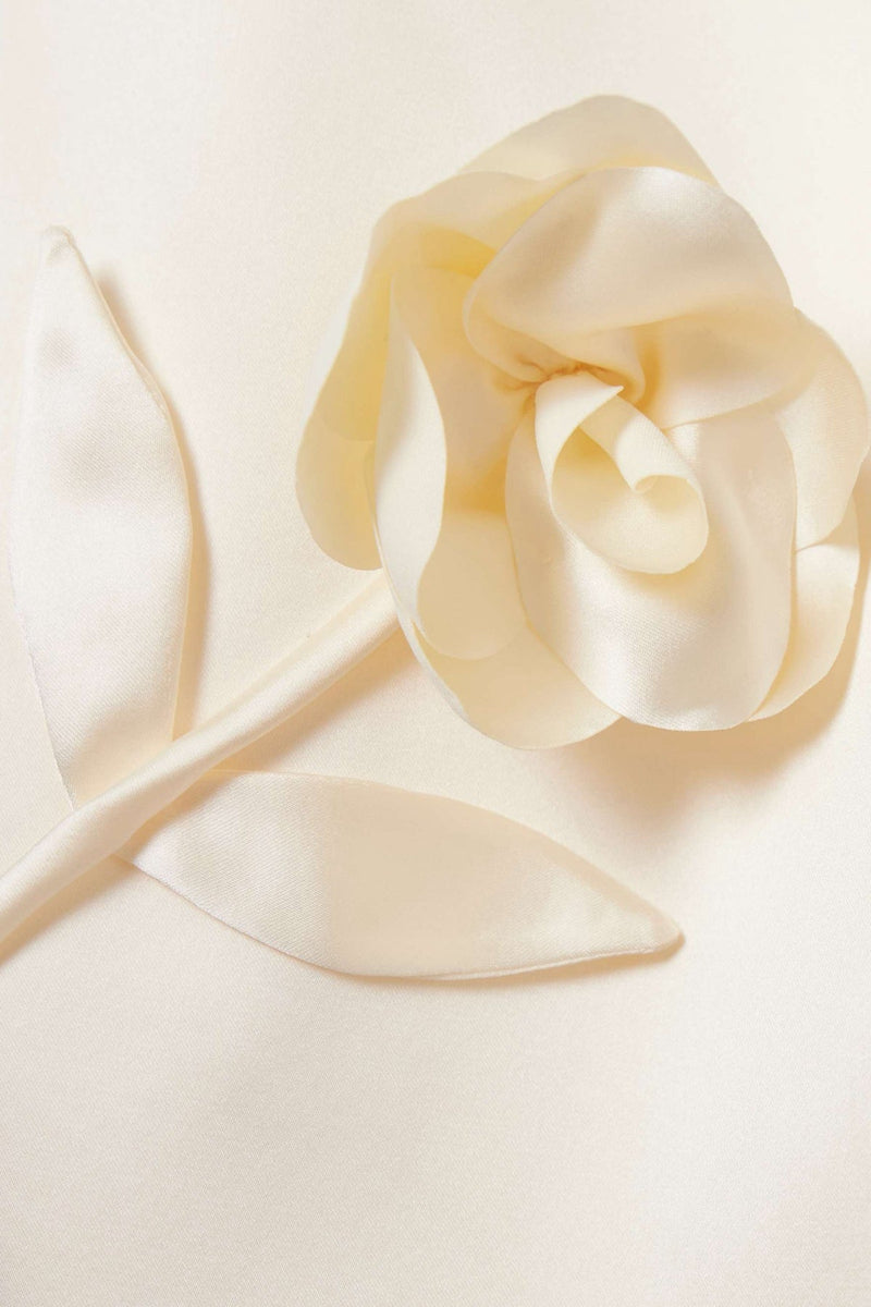 Giorlia Appliqué Satin Mini Dress
