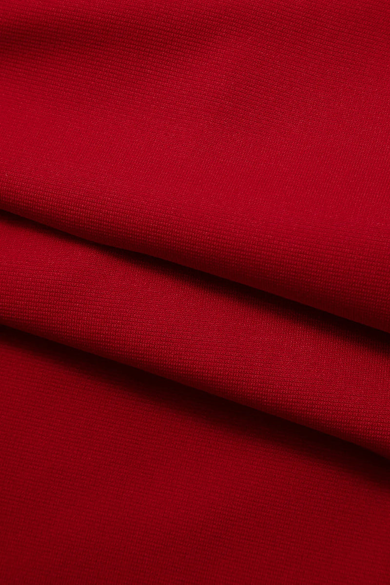 Glenda Red Off Shoulder Pleated Mini Dress