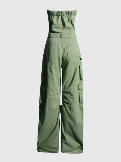 Goldie Strapless Cargo Jumpsuit
