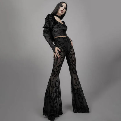 Harajuku Punk Grunge High Waist Cosplay Summer See Through Pants