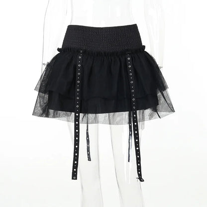 Gothic Steampuffy Tutu Retro Classic High Waist Tulle Multi Layered Skirt