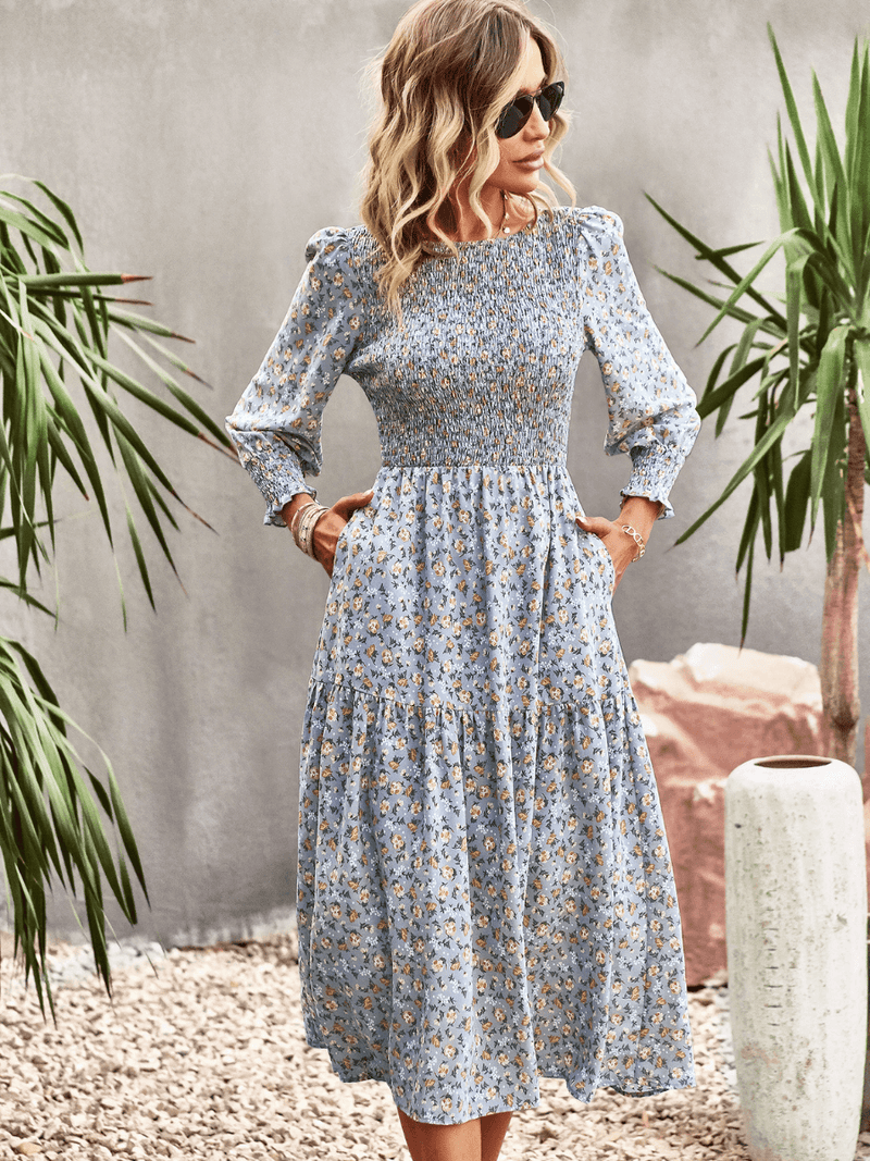 Trading Places Midi Dress - Blue