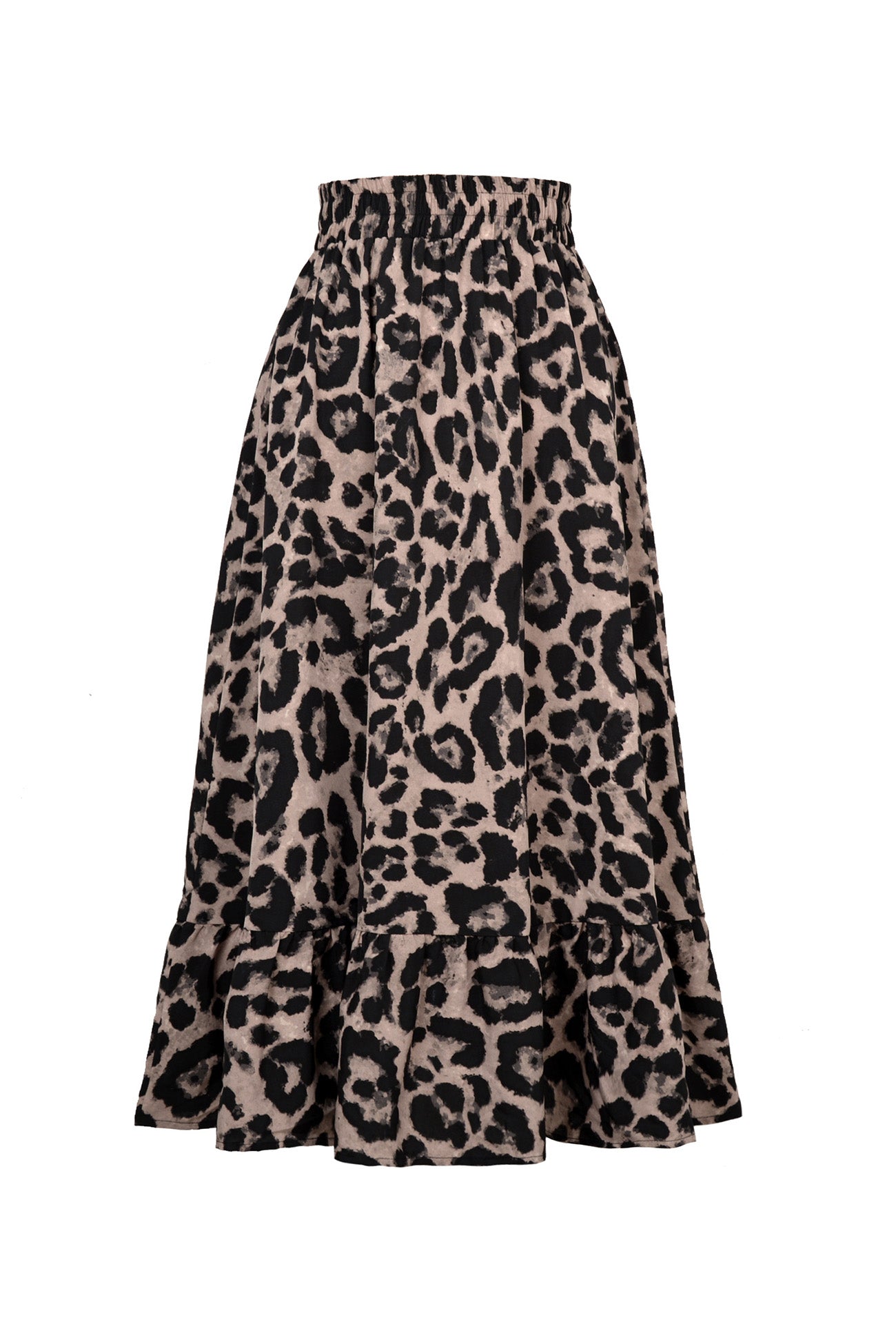 Contrast Color Pleated Hem Midi Skirt