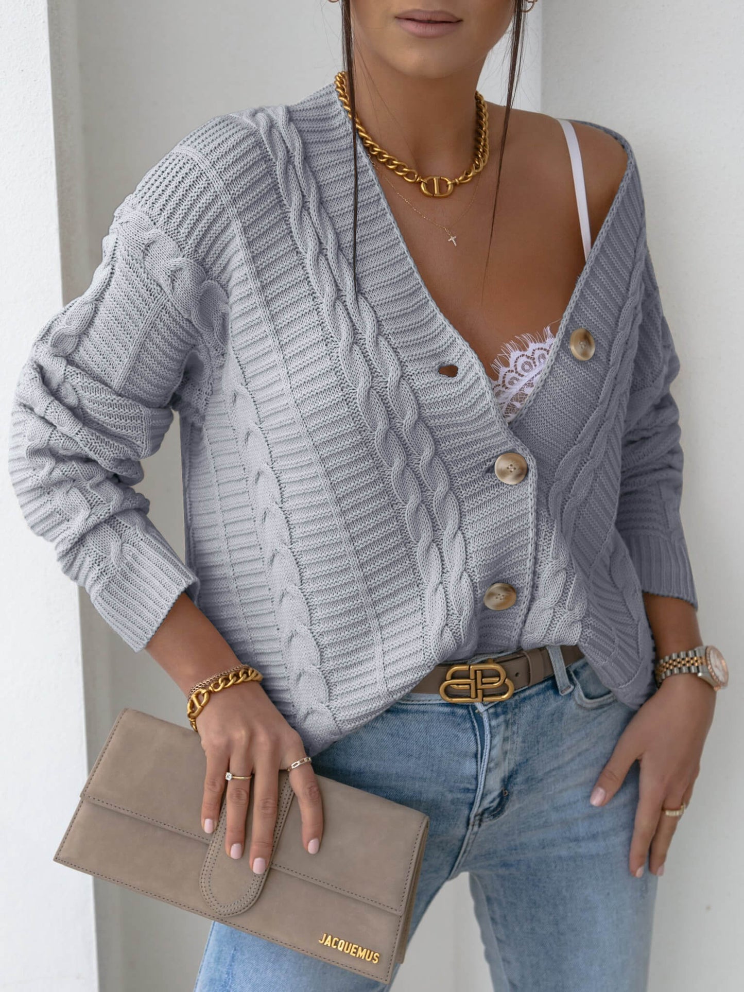 Rachael Knit Cardigan - Grey
