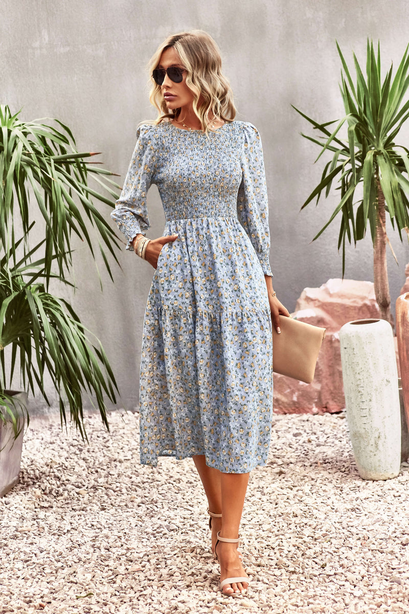 Trading Places Midi Dress - Blue