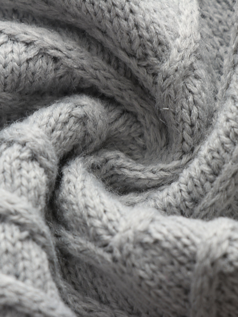 | Grey Shoulder Cut-out Knit Sweater
