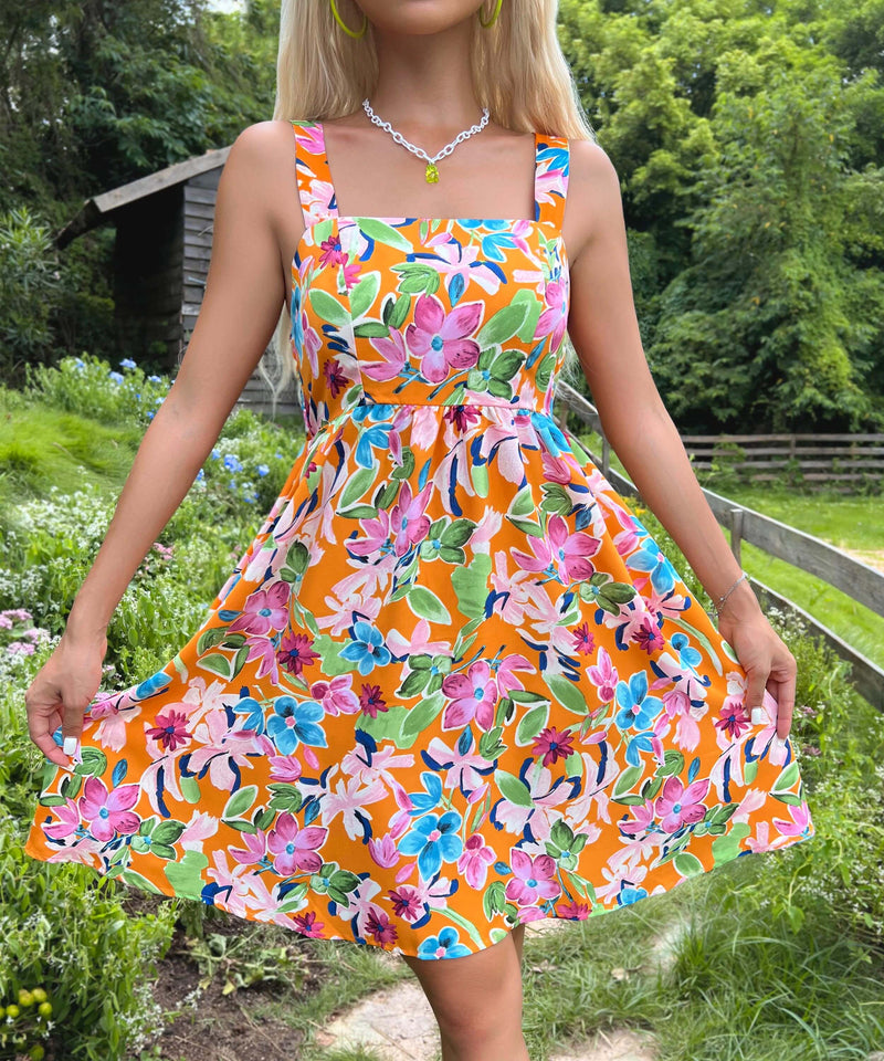 Willa Midi Dress - Orange