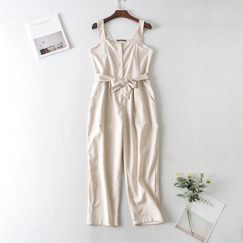 Dressbetty - Cotton Linen Jumpsuit