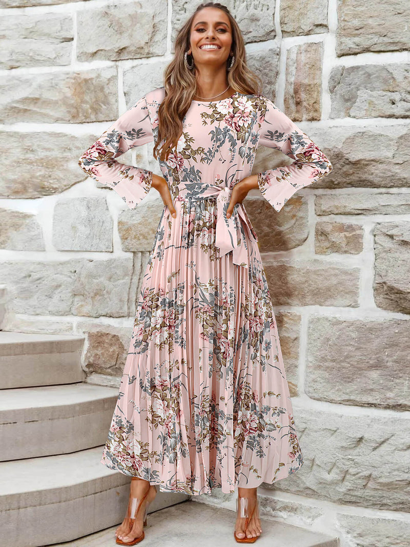 Garden Romance Plisse Maxi Dress - Pink