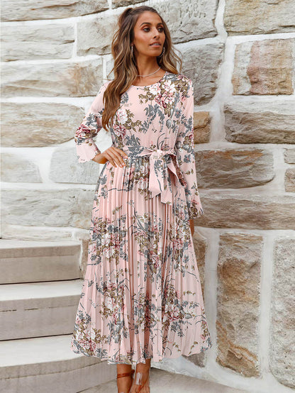 Garden Romance Plisse Maxi Dress - Pink