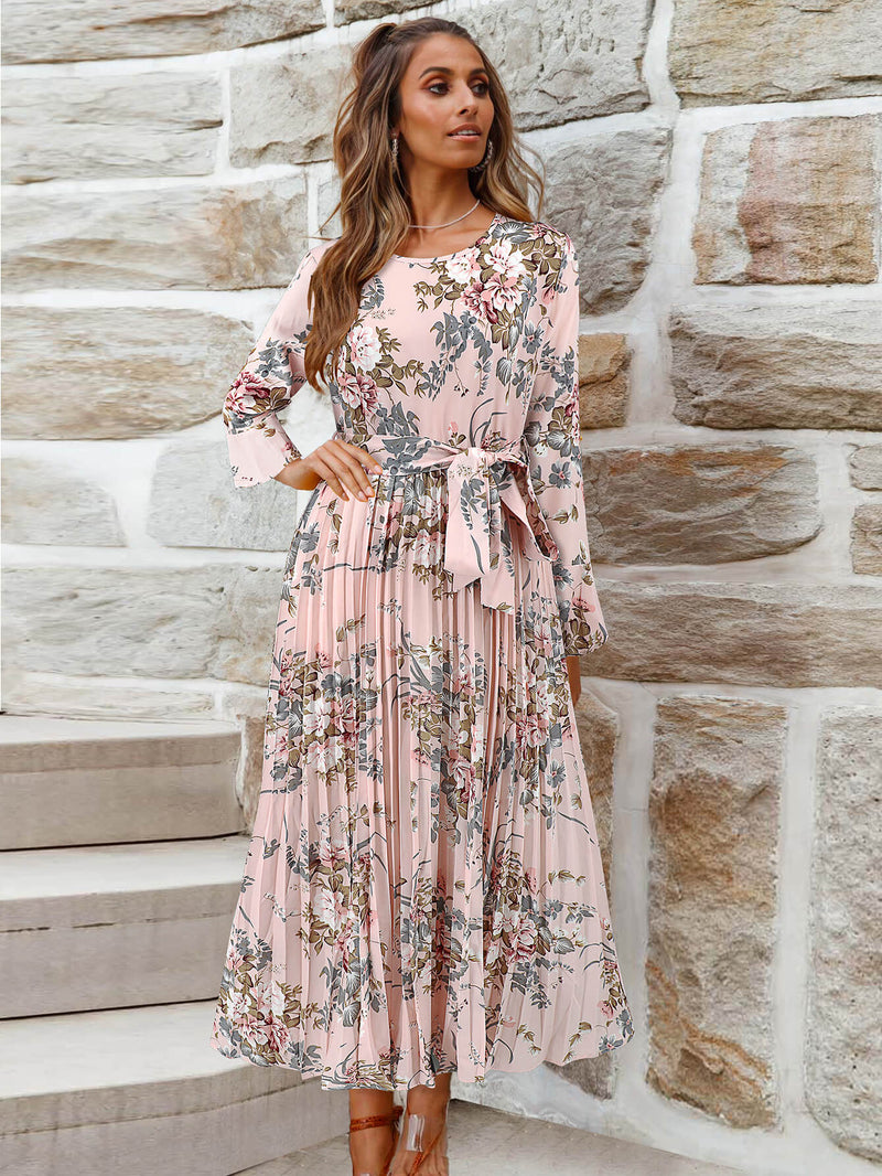 Garden Romance Plisse Maxi Dress - Pink