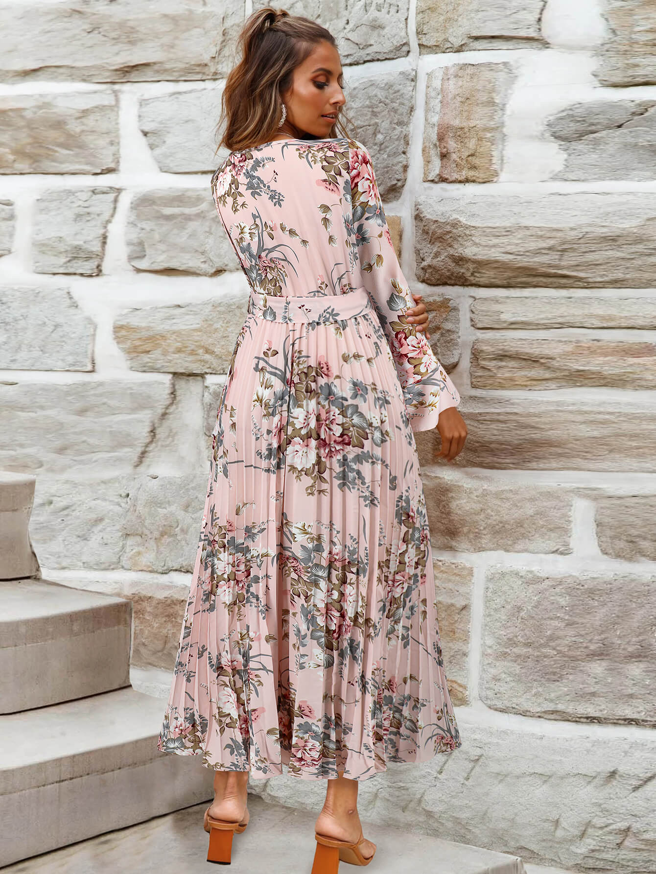 Garden Romance Plisse Maxi Dress - Pink