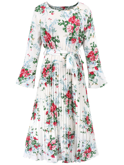 Garden Romance Plisse Maxi Dress - White
