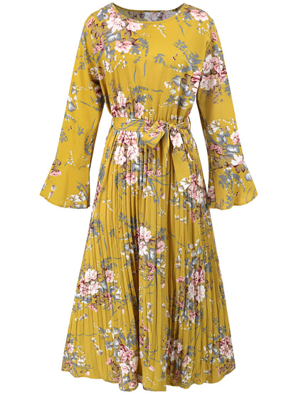 Garden Romance Plisse Maxi Dress - Yellow