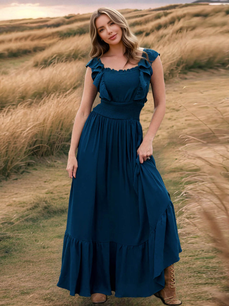 Meralda Ruffle Shoulder Maxi Dress