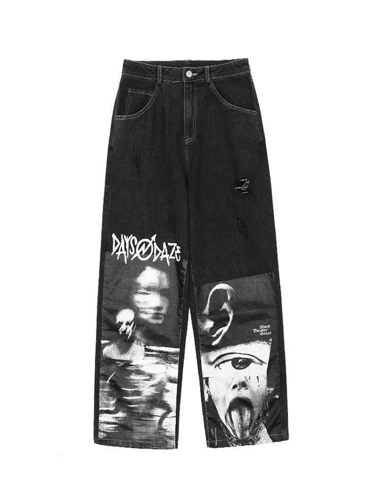Gothic Baggy Punk Hippie Y2k Wide Leg Pant