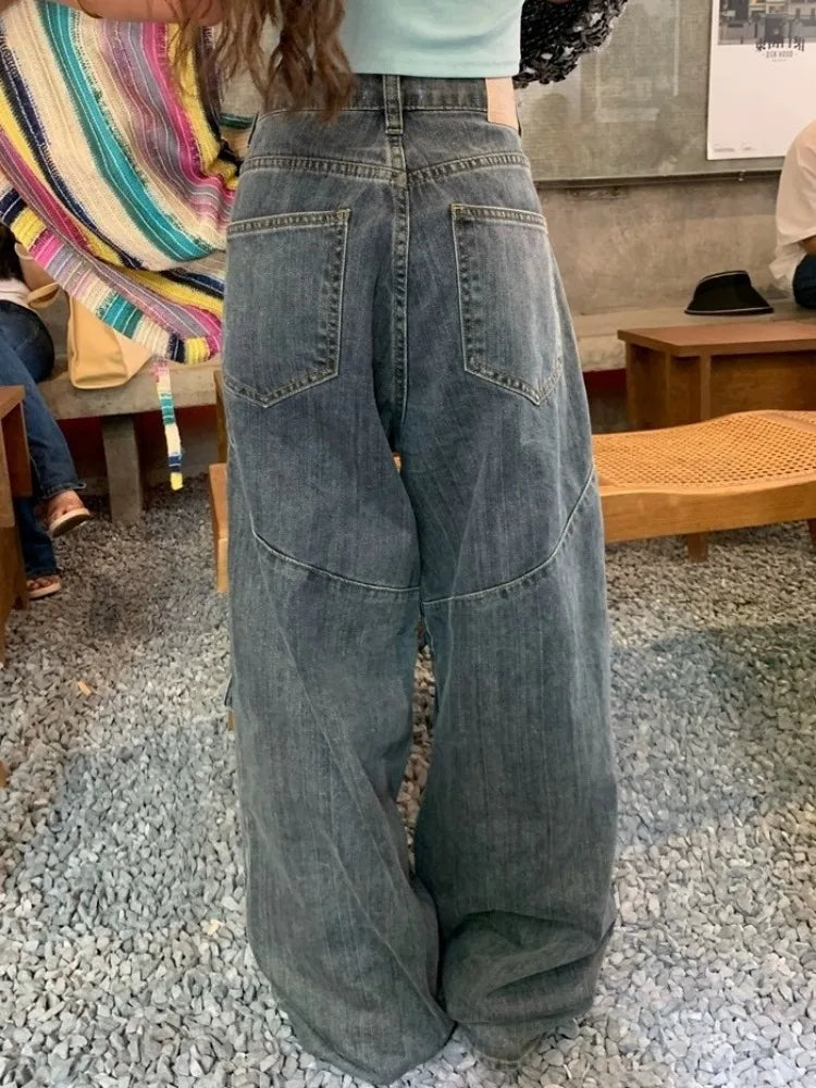 Grunge Baggy Cargo 90s Distressed Wide Denim Harajuku Oversize Pant