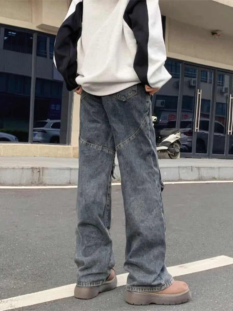 Grunge Baggy Cargo 90s Distressed Wide Denim Harajuku Oversize Pant