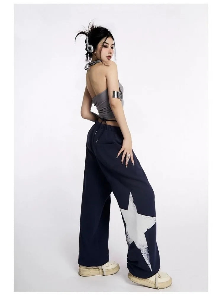 Star Sweatpants Kpop Oversized Jogging Harajuku Wide Leg Pant