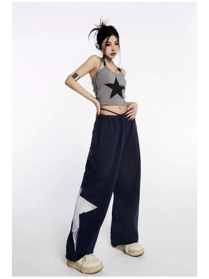 Star Sweatpants Kpop Oversized Jogging Harajuku Wide Leg Pant