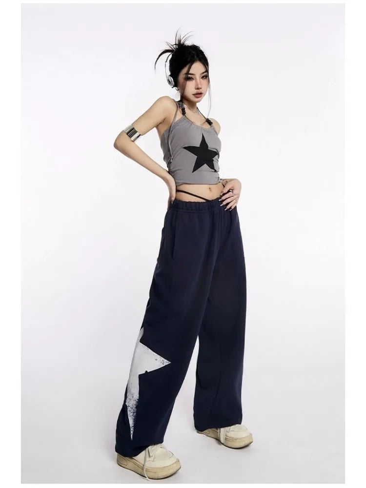 Star Sweatpants Kpop Oversized Jogging Harajuku Wide Leg Pant