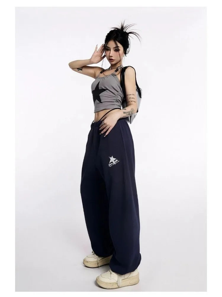 Star Sweatpants Kpop Oversized Jogging Harajuku Wide Leg Pant