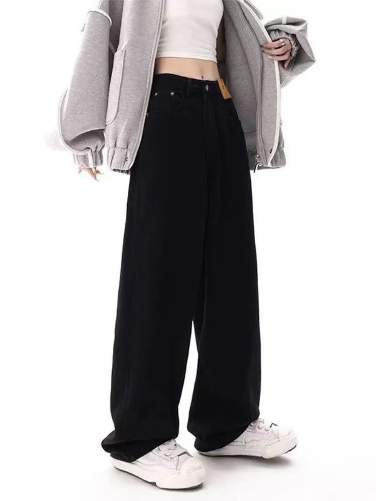 Black Baggy Oversize Y2k Sweatpants Harajuku Korean Wide Leg Denim Pant