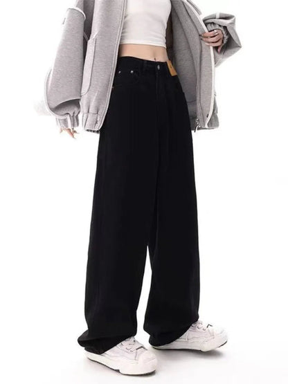 Black Baggy Oversize Y2k Sweatpants Harajuku Korean Wide Leg Denim Pant